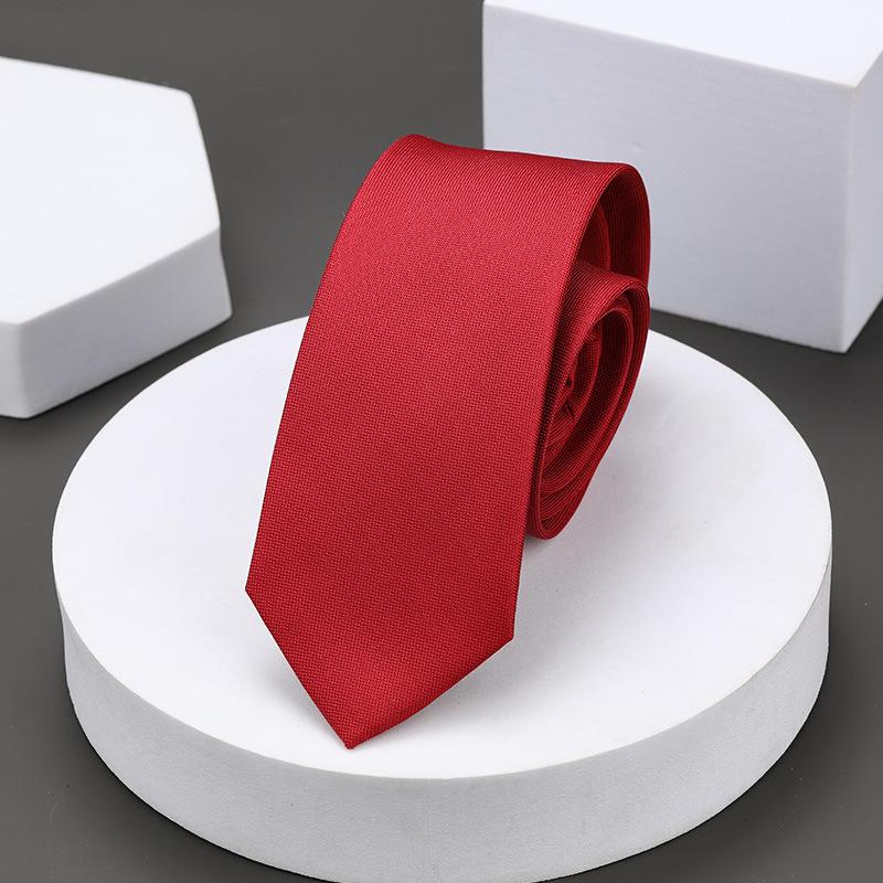 Korean Version Of Casual 5Cm Men'S And Women'S Business Dress Groom Wedding Stripe Hand Play Work Narrow Lazy Solid Color Tie