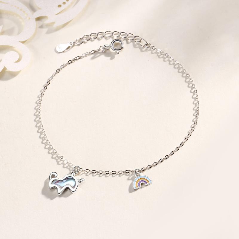 Rainbow Unicorn Bracelet Female Internet Celebrity Fashion Korean Version Bracelet Niche Design Ins Girlfriend Gift