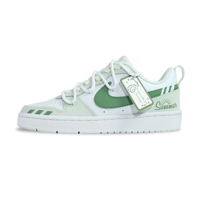 Court Borough Low Top Skateboard Shoes GS White Green BQ5448-100(TeamEight-GS)