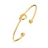 Candid Style Knot Cuff Bangle for Women,Gold Color Stainless Steel Elegant Tie Charm Bracelets, BFF Sisters Party Jewelry