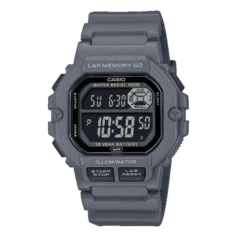 Casio Men s Resin 100M Water Resistant Alarm Quartz Watch WS-1400H-8BV серый
