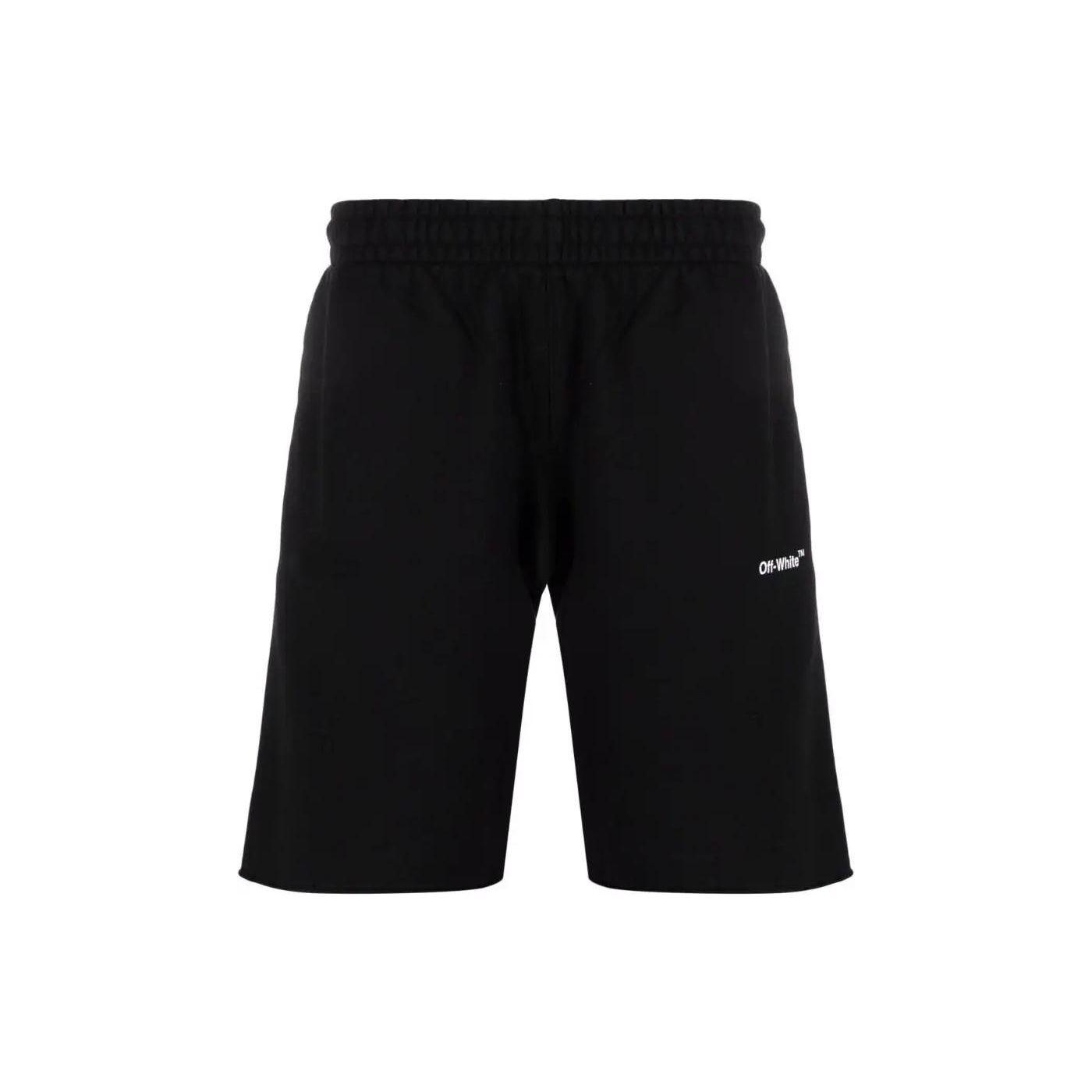 

Off-White SS22 Однотонные прямые шорты с логотипом и обычным кроем, мужские брюки черного цвета OMCI006C99FLE00510011001