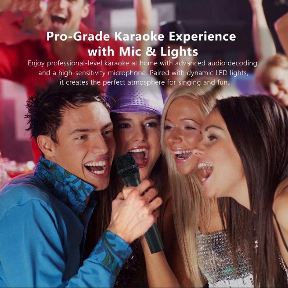 RGB Light Charging Karaoke Set with Wireless Microphone Big Speaker New Bluetooth Speaker