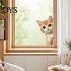 Easy to Apply Glass Stickers Cute Peeking Animal Static Window Clings, Cartoon Cat Dog Wall Stickers, Waterproof Holiday Party Decorations Removable