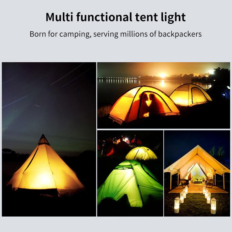 Camping Lantern Outdoor Light Battery Powered Lights Multicolor Waterproof Lighting Mini Portable Led Lamp Bulb Emergency Light