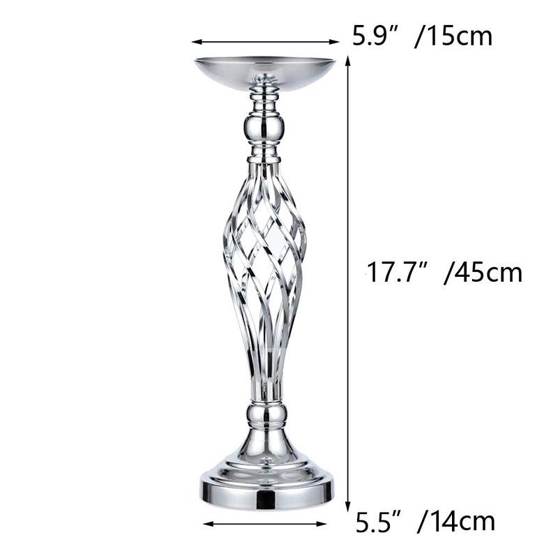 Golden Wrought Iron Vase and Candlestick Wedding Décor