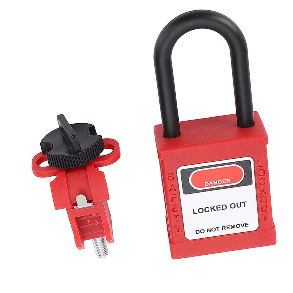 Lockout Tag Out Padlock Set Insulated Anti Loss Safety Padlock with Circuit Breaker Lockout Device 2 Keys for Valve