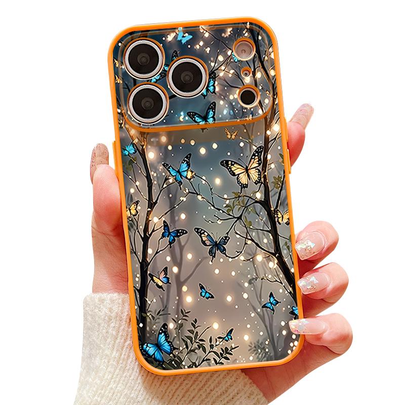 Magnetic For Magsafe Case For iPhone 17 Pro Max Glowing Fantasy Butterfly Pattern Skin Feeling Cover For iPhone 16 15 14 13 Pro Max