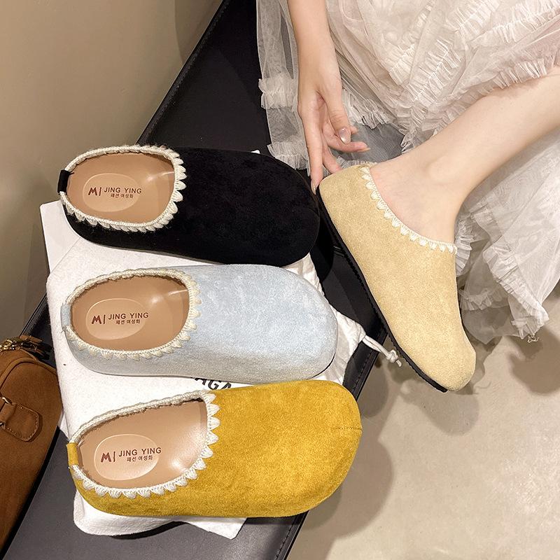 Fashion thick-soled heightening fluffy slippers for women's outer wear 2025 autumn and winter new Baotou casual Birken warm Baotou drag