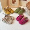 Sandales pour enfants 1-12 ans Protection des doigts Garçons Filles Été Nouvelles Chaussures Douces Couleur Bonbon Semelle Souple Enfants Décontractées Rétro Sandales Plates en Cuir