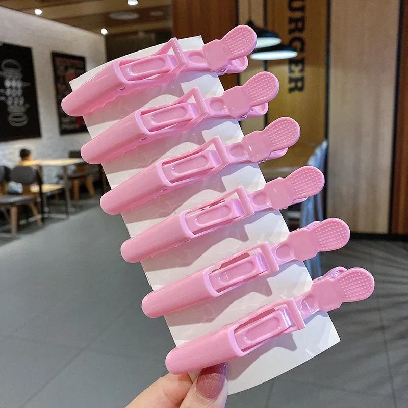 6Pcs Colorful Alligator Hair Clips Clamps Hairdressing Professional Salon Hair Grip Crocodile Hairpins Hair Barber Accessories