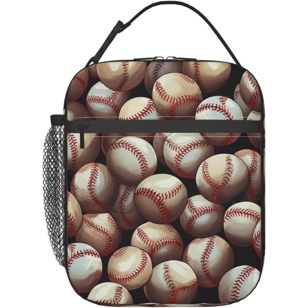 Colorful Cats and Dogs Lunch Bag Reusable Lunch Box Food Tote Container with Side Pocket for Work School Picnic