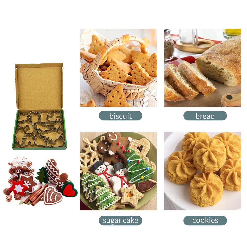 12Pcs/set,Stainless Steel Biscuit Mold, Cartoon Dinosaur Series, Tyrannosaurus, Rex, Pterosaur, Animal Cake Mold, DIY icing Mold