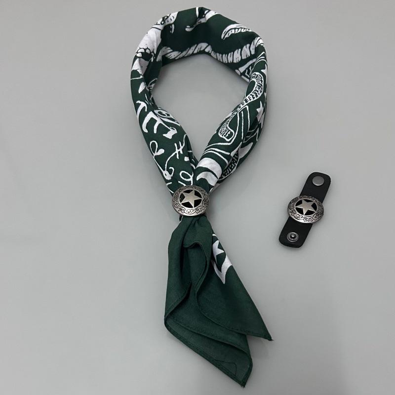 Khakifarbener quadratischer Schal aus reiner Baumwolle im amerikanischen Retro-Vintage-Stil – Herren-Hip-Hop-Kopftuch/Gesichtstuch