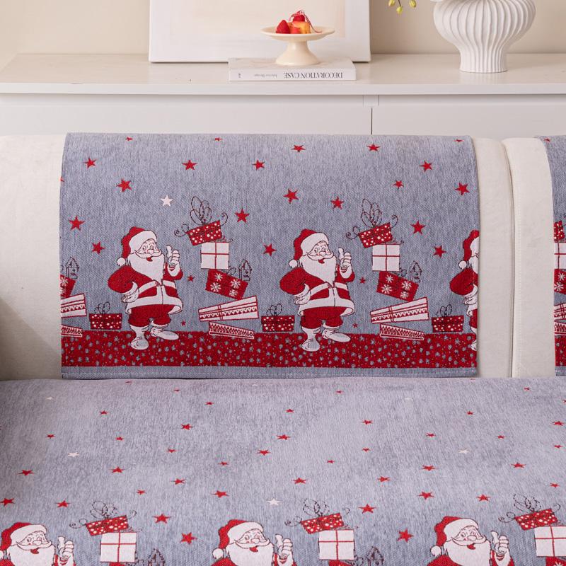 Pokrowiec na sofę w stylu świątecznym Tkanina antypoślizgowa Czerwony świąteczny pokrowiec na sofę Odpowiedni na wszystkie pory roku Można prać w pralce i nie deformuje się