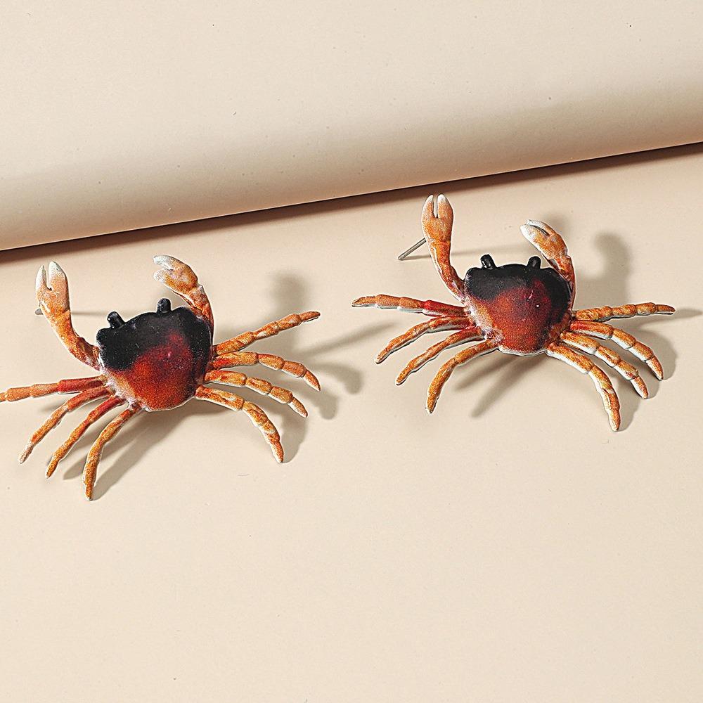Vintage Pink Crab Ear Stud Unique Crab Claw Stud Earrings Trendy Crab Earrings Girls