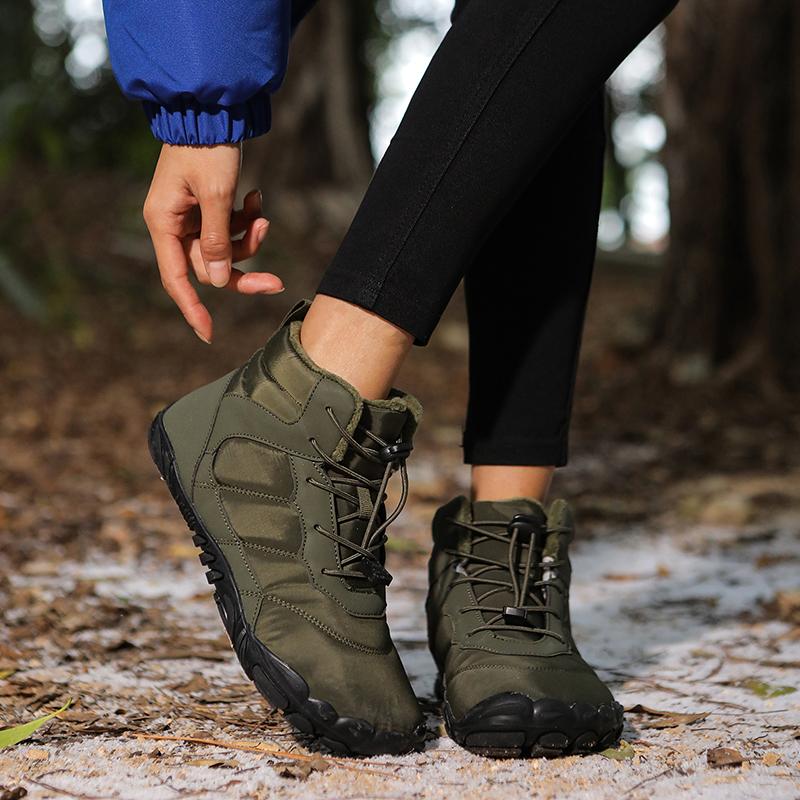 High-top Men's Winter Snow Boots Plush Warm Hiking Shoes Anti-slip Wear-resistant Outdoor Sneakers for Trekking Walking Camping Big Size