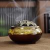 Celadon Ceramic Incense Burner - Antique Style, Small Size, Ice Crack Kiln, Sandalwood Incense Holder.