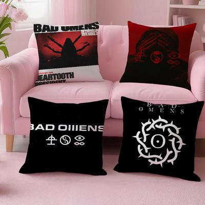 Band B-Bad Omens Cushion Cover For Sofa Car Office Cafe Soft And Comfortable Double-Sided Printing Pillow Cover