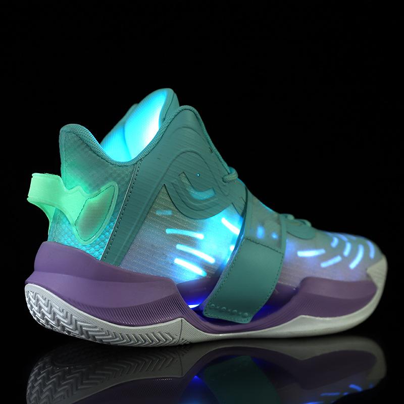 Basketball shoes men's summer breathable high-top shoes shock-absorbing luminous wear-resistant sneakers men's