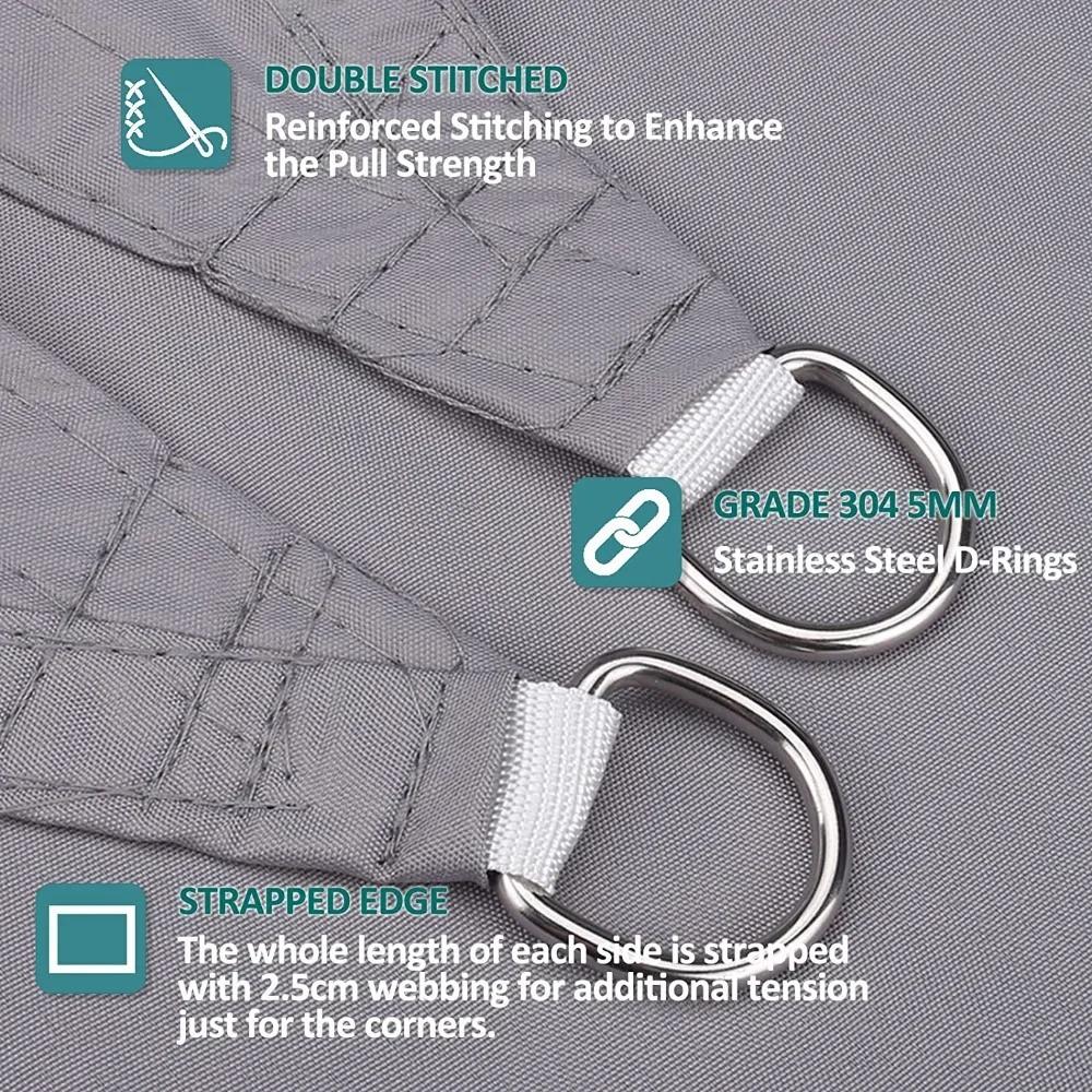 Shade Sun Sail Curved Commercial Outdoor Shade Cover Rectangle Triangle Heavy Duty Waterproof for Backyard Patio Garden Deck