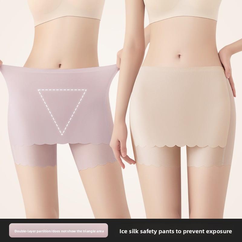 Women's Summer Insulation Layer To Block Abdominal Retraction Raise Buttocks Anti Slip Unrolled Boxer Safety Underwear