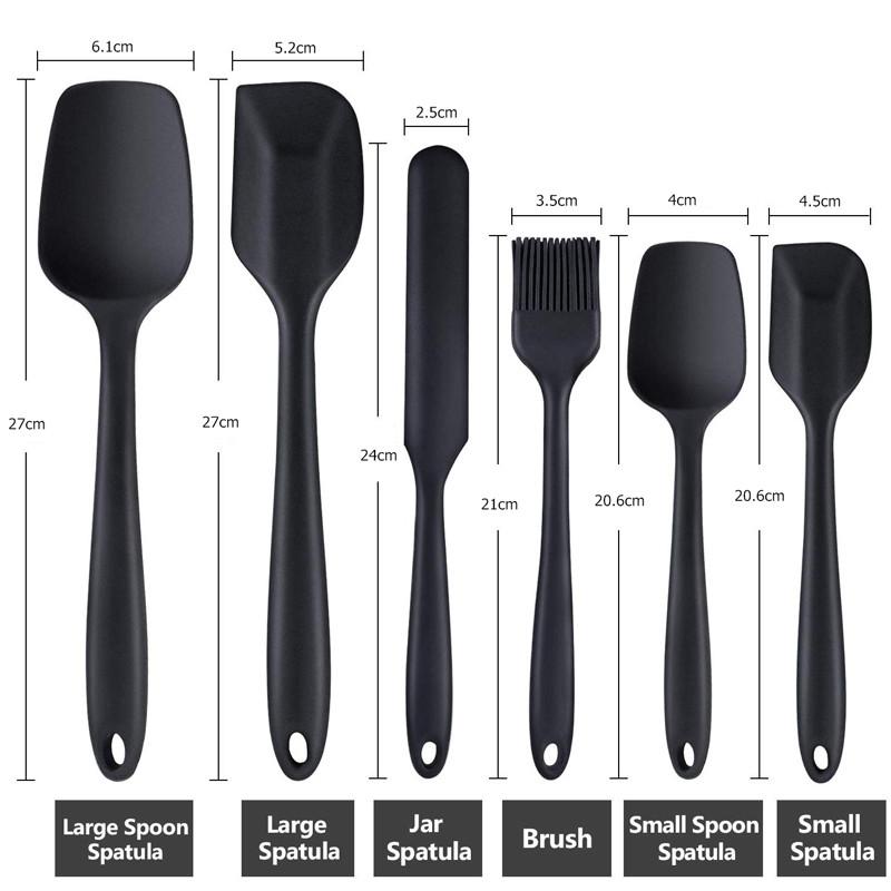 Non-Stick Silicone Cream Spatula Scraper Spoon Oil Brush Heat-Resistant Spatulas Flexible Kitchen Utensils For Baking Cooking