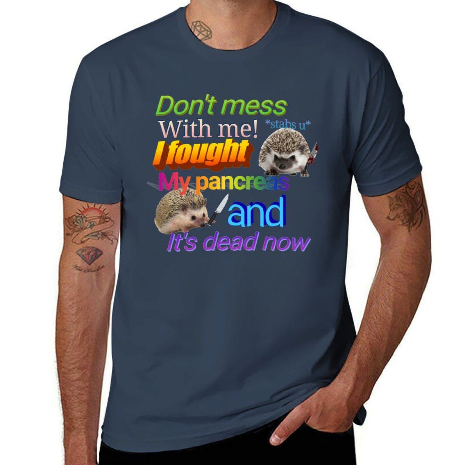 Fought My Pancreas Tshirt Casual Trendy Streetwear Tee Shirt S