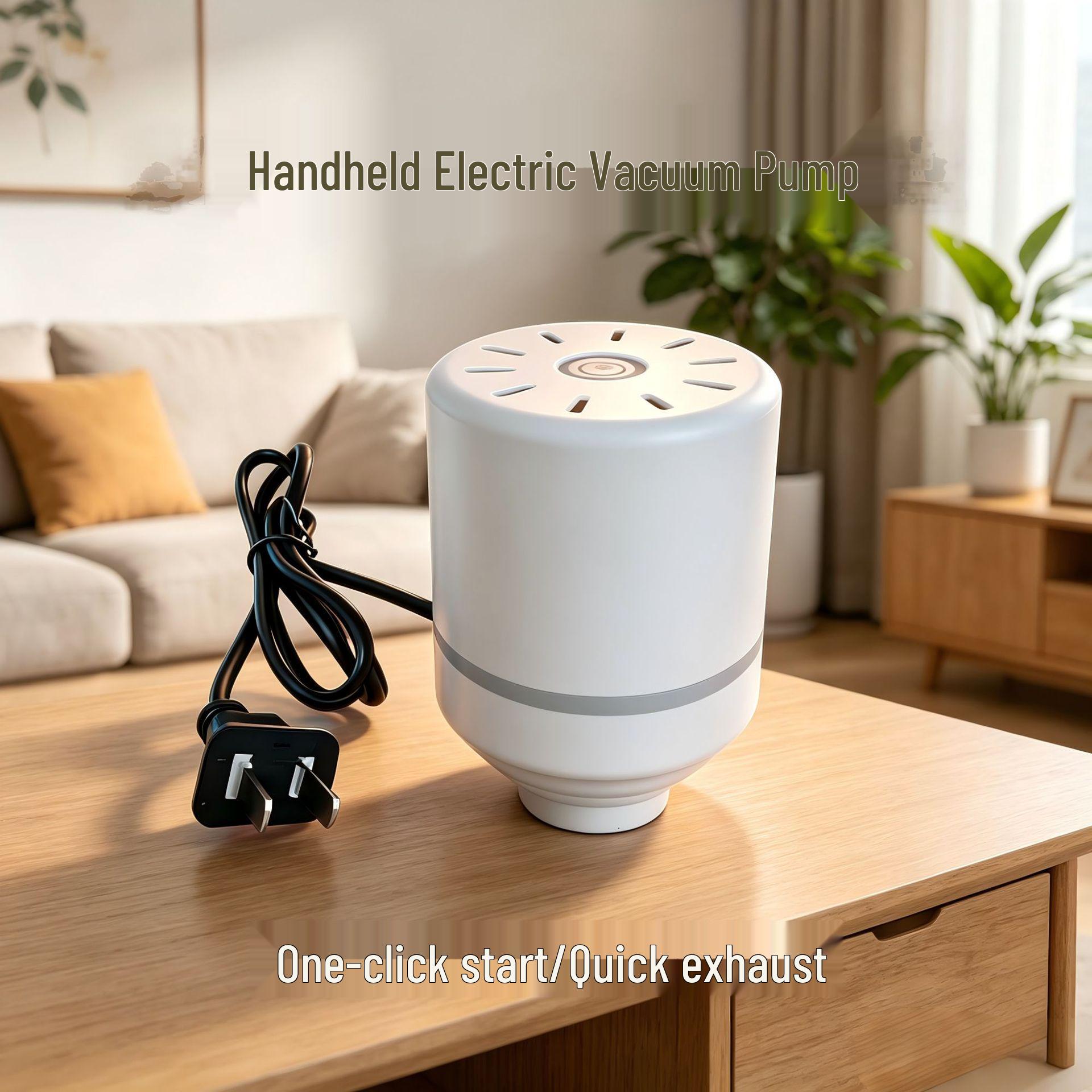 Elektrische Vakuumpumpe für Kompressionsbeutel - Für den Heimgebrauch für Bettdecken & Kleidung gray