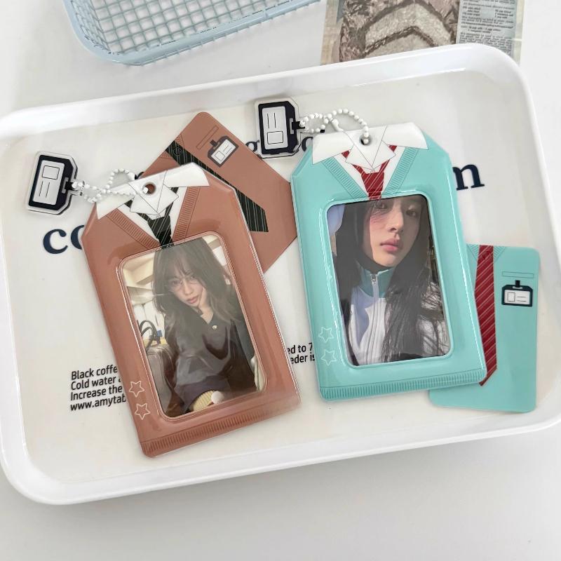 Uniform Series PVC Photo Frame with Mini Pendant Creative School Uniform Photocard Holder 3 Inch Kpop Idol Card Sleeves 2025 New