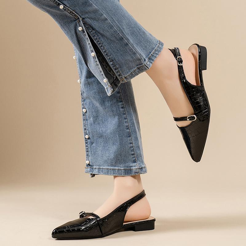 Modeschuhe Damen 2025 Marke Slingbacks Damen High Heels Mode Schnallenriemen Büro und Karriere Neu Gürtelschnalle Geschlossene Zehen Sandalen