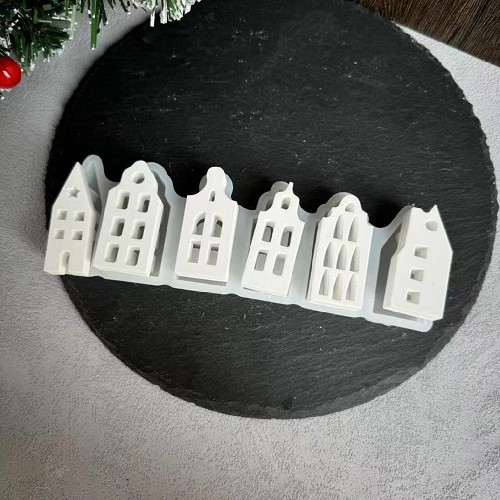 Desk Ornament Mould Flexible Silicone Mold for Miniature House Shaped Decoration Gypsum Molds Jewelry Making Supplies