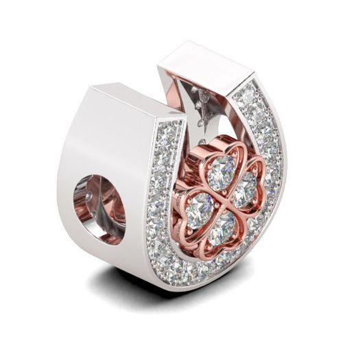 New Coppering Lucky Four-Leaf Clover Charm Of Chain Beaded Fit Original Pendant Bracelet Diy Ladies Jewelry