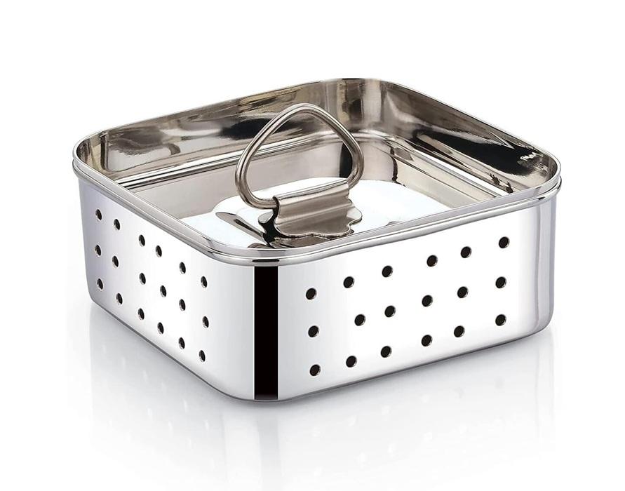 TreegoArt Stainless Steel Paneer Cheese Mould Maker Press, Square Shaped Kitchen Tools - 300 Ml Paneer Mould