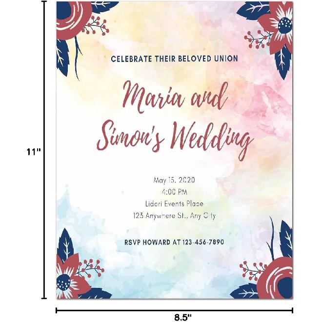 DUGUTUL Watercolor Stationary Paper, 100 Gsm Printer Paper 8.5 X 11, 12 Designs, Double-Sided, Colored Paper for Writing Letters and Invitations,