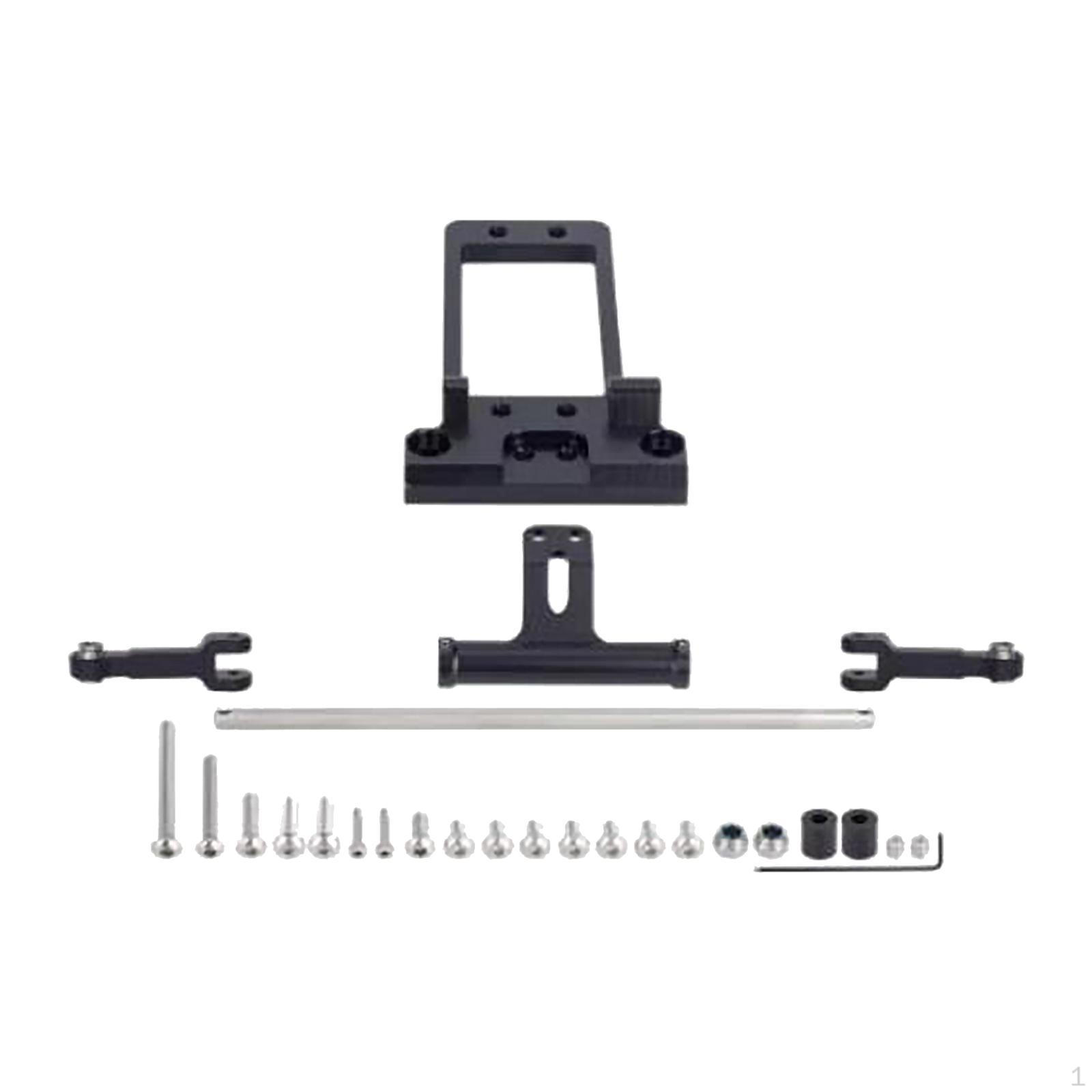 

Aluminum Alloy Bta Servo Mount Scale Hydraulic Steering Link Kit RC Crawler Car Upgrade Portal Black