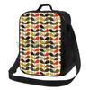 Orla Kiely Sac à Lunch Portable Motif Feuilles Colorées Réutilisable Isotherme Fourre-tout Bento avec Sangle Réglable pour Travail Pique-nique Voyage