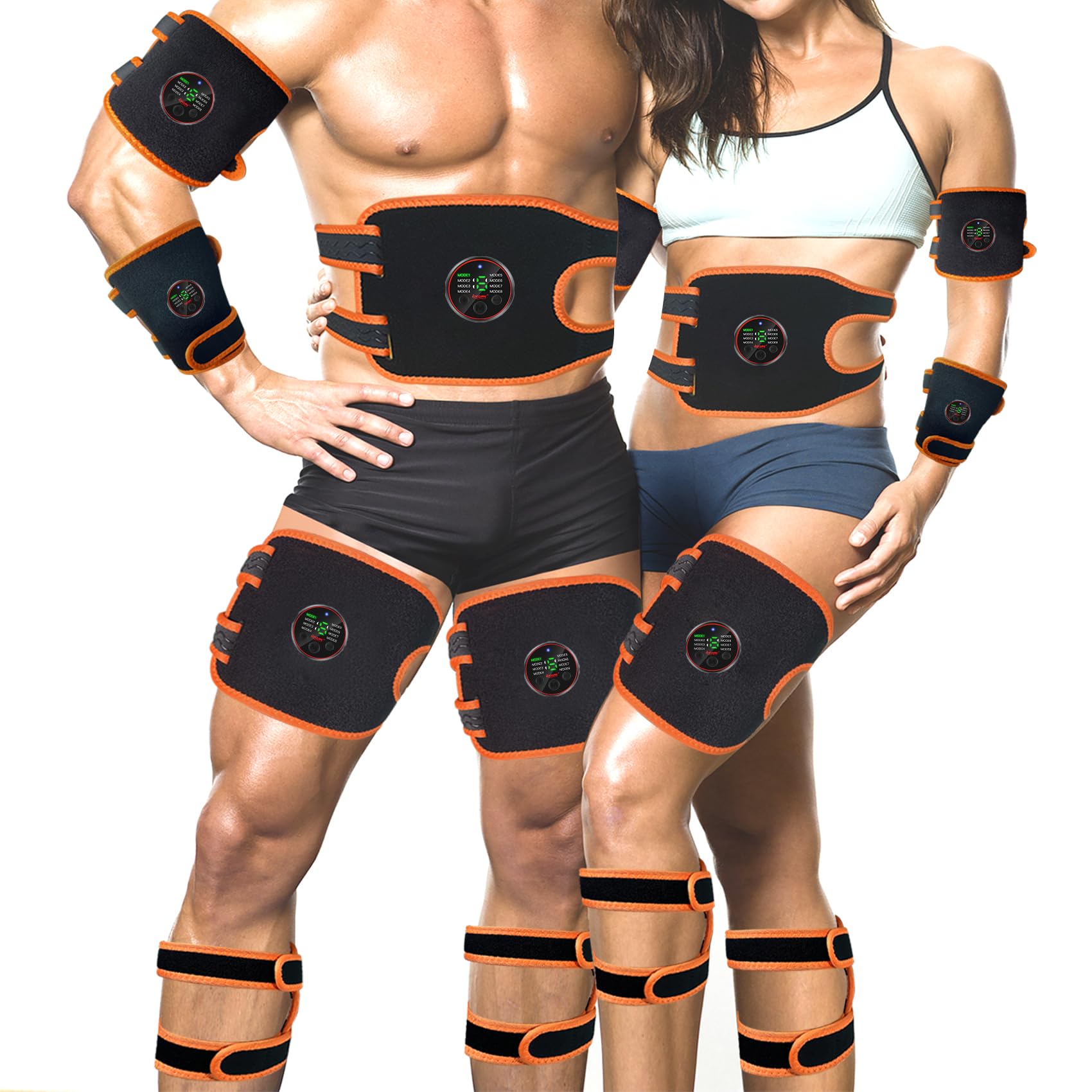 

ems Abdominal Belt Patented and Utility Model No Gel Sheets Set of Upper and Thigh Strength Training Authentic Aicomy Product [Multi-Area Use, оранжевый