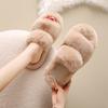 Fashion Women Thicken Plush Fur Slippers Winter Slip On Chunky Platform Loafers Mules Woman Thick Bottom Cotton Slipper Black Flip Flops