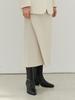 Peulloumeon Unbalance Slit Skirt_Cream