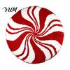Thickened Cozy Mat Round Christmas Rug, 39" Imitation Cashmere Santa Snowflake Pattern, Holiday Party Floor Covering Area Rug for Home Living