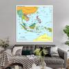 Many Styles The Southeast Asia Map,Chinese/English Bilingual,Wall Map Poster,Home School Classroom Decor,Travel Supplies