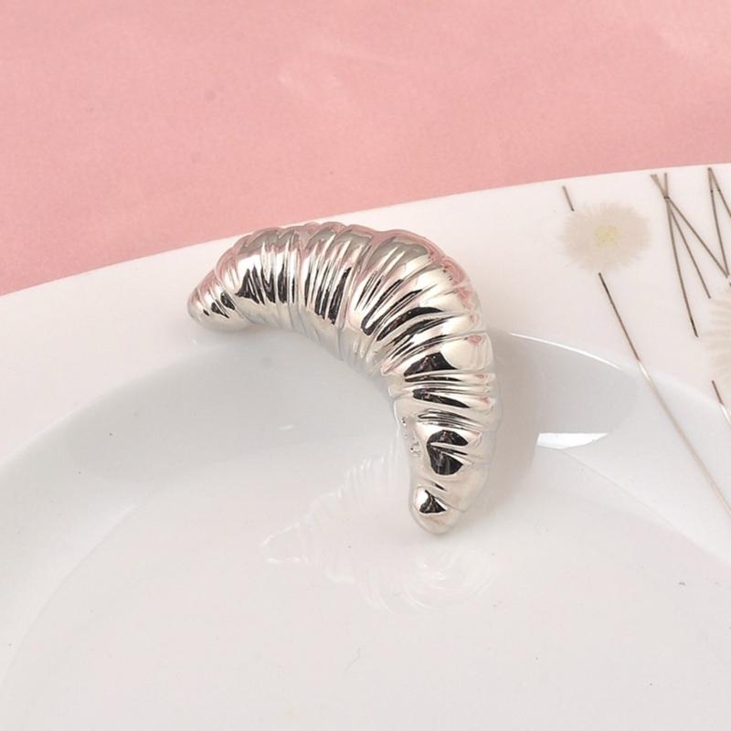 Unique Alloy Croissant Brooch Pins Clothing Jewelry Accessories Eye Catching Corsage Pins Perfect Gift for Women Girls