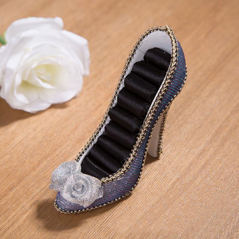 Elegant Velvet Ring Display Stand High-heeled Shoes Jewelry Rack Stand Display  Jewelry Store