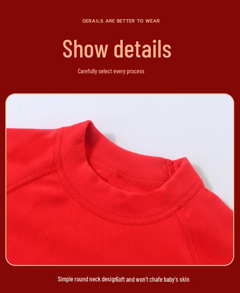 Warm Plush Raglan Sleeve Pajamas - Boys & Girls, Round Neck, Long Sleeve, for Autumn/Winter