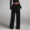 Women's Sparkle Wide Leg Pants with Drawstring Waist In Multiple Colors