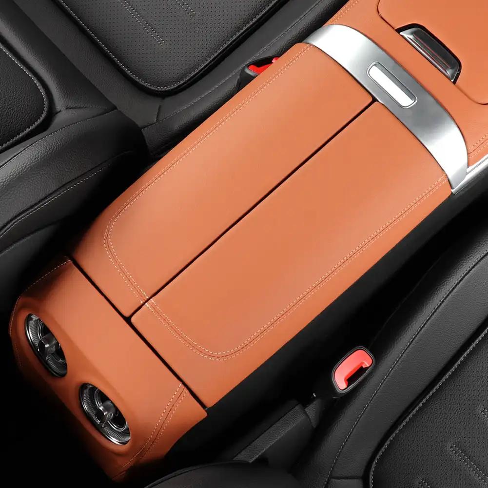 2 buc. Acoperire panou piele cotieră centrală auto Accesorii interioare panou cutie cotieră Pentru Mercedes Benz C260L GLC300L 2022 2023