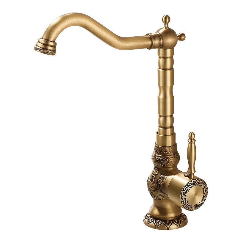 TLXT Retro Blue & White Porcelain Basin Faucet