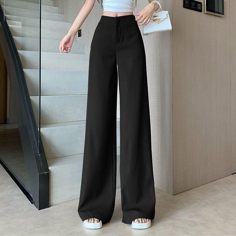 Elegant 2026 Draped High-Waist Wide-Leg Slimming Suit Pants - Casual Floor-Length
