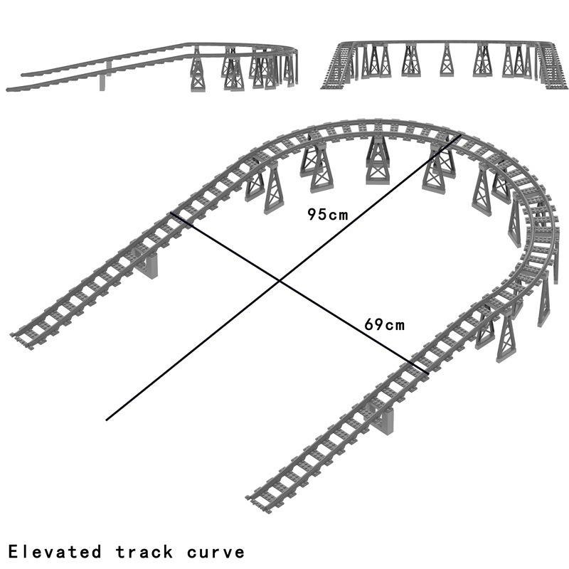 MOC Train Tunnel Exit Entrance Model Set City Train Container Oil Tank Kits Mountain Railway Track Traffic Lights Leduo Block